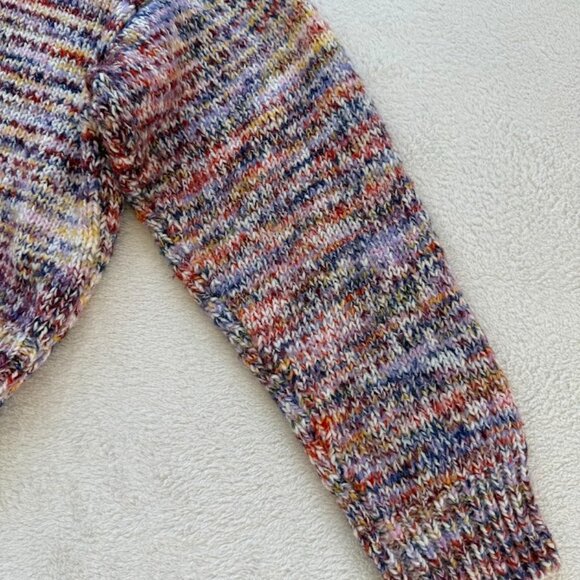 Forever 21 Cozy Multicolor Knit Crop Sweater Fall Autumn Core Chic Size L - Picture 12 of 14